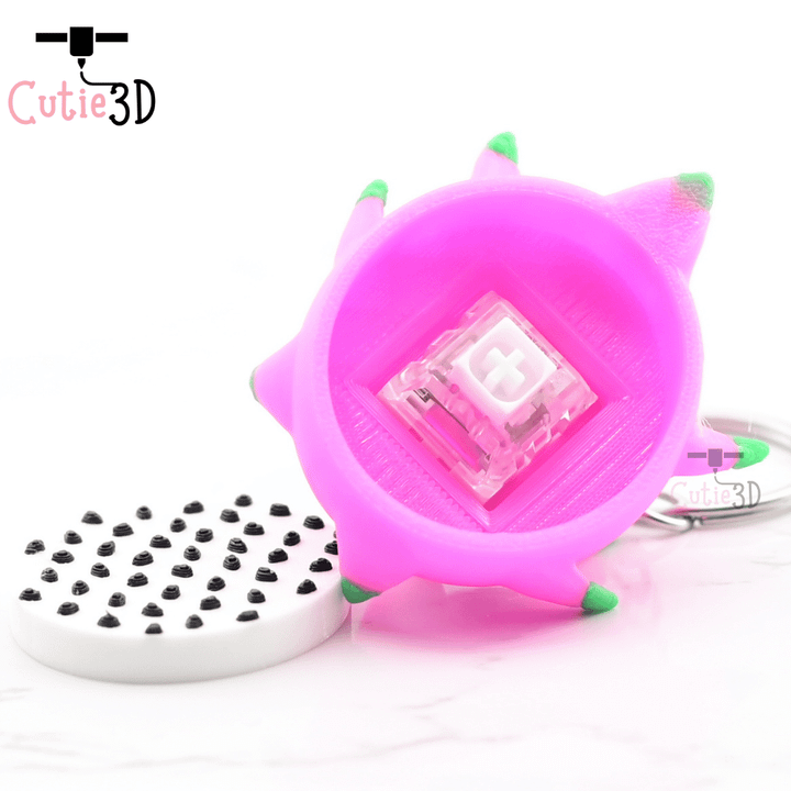 3D Printable Cutie3D Dragon Fruit Keycap Fidget Clicker Keychain